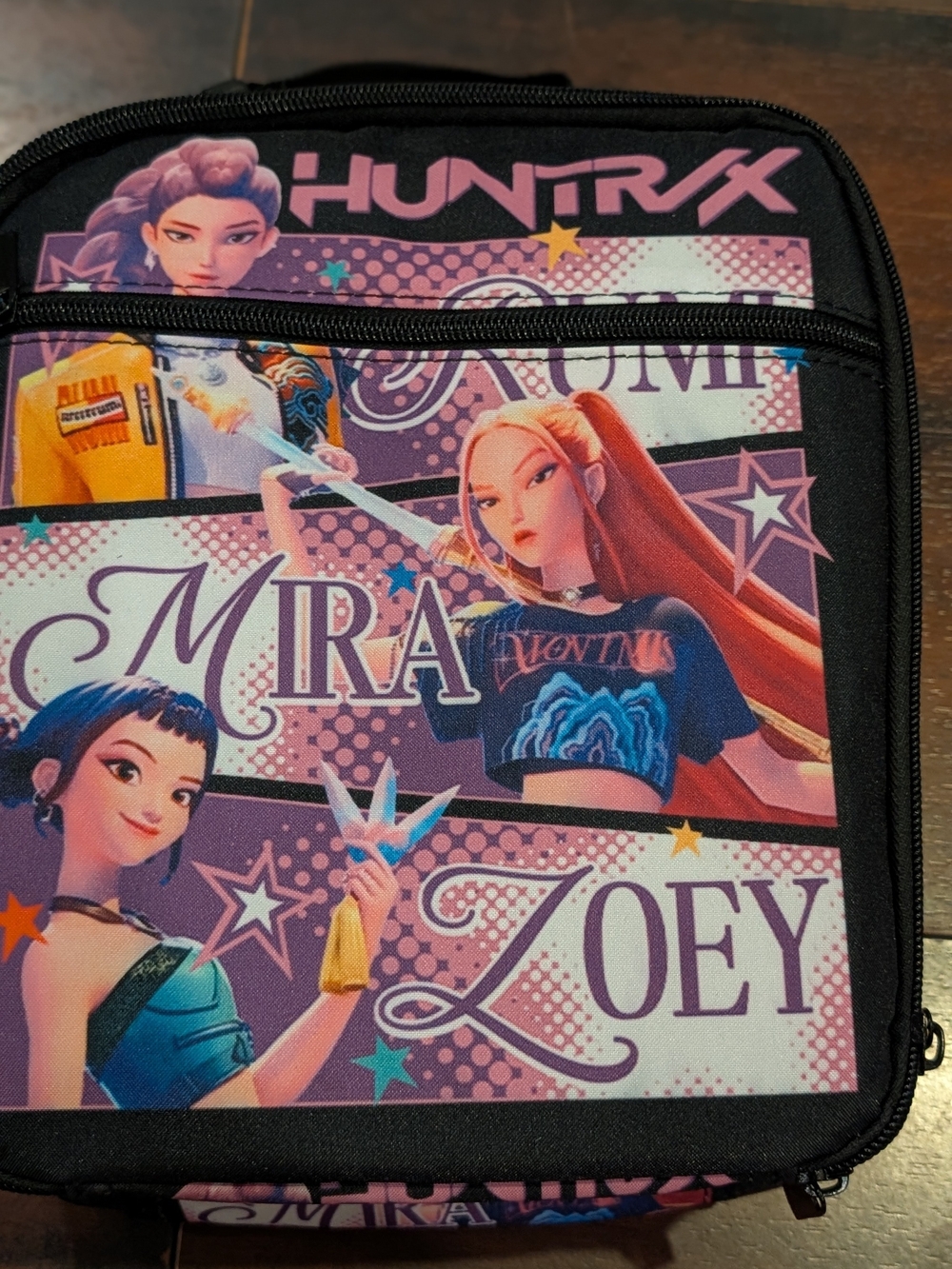 HUNTRX Girls Character Lunch Bag - Purple Pink Graphics